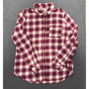 Aeropostale Button Down Shirt Mens XL Plaid Red White Long Sleeve